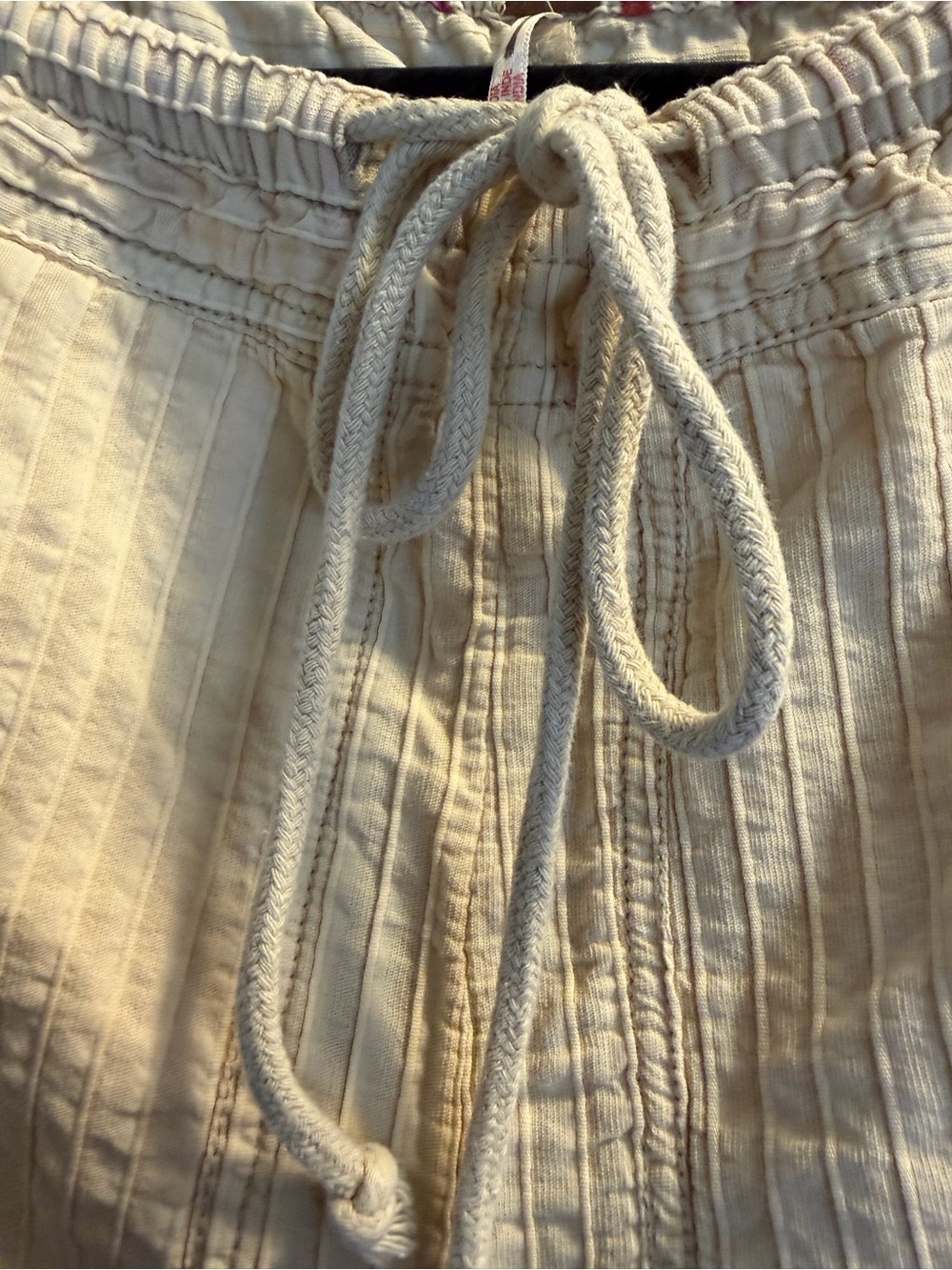 Free People Cream Wide Leg Drawstring Cargo Pants - Picture 12 of 14